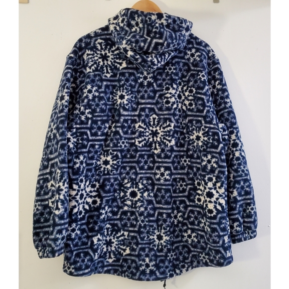 🌹 L.L.Bean Vintage Fleece Hooded Zip-up Patterned Jacket - Picture 2 of 9